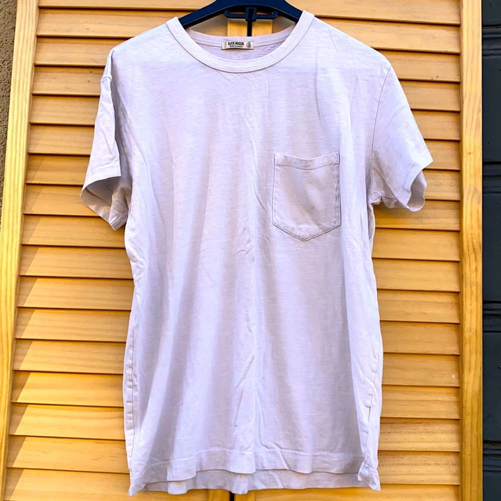 BUCK MASON SLUB VINTAGE POCKET TEE WHITE